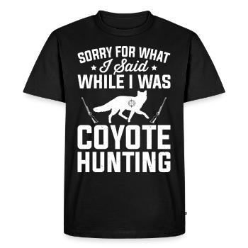 Coyote Hunter Yote - Men's Premium Organic T-Shirt - black - Front - Nico (187cm)