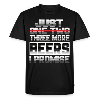 Juste une bière de plus, je promets au buveur de bière - T-shirt Premium bio Homme - noir - Devant - Nico (187cm)