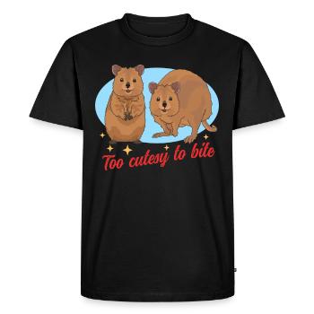 Kangourou à queue courte Quokka : le cadeau de Quokka - T-shirt Premium bio Homme - noir - Devant - Nico (187cm)