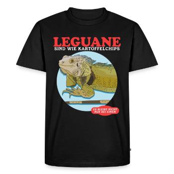 Iguane Reptile Lézard Iguanes Cadeau - T-shirt Premium bio Homme - noir - Devant - Nico (187cm)