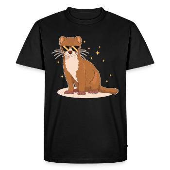 Weasel Mouse Weasel Hermännchen Gift - Men's Premium Organic T-Shirt - black - Front - Nico (187cm)