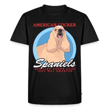 American Cocker Spaniel Gift - Men's Premium Organic T-Shirt - black - Front - Nico (187cm)