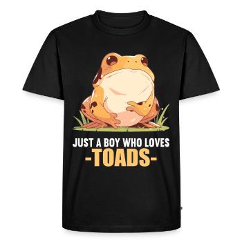 Crapaud crapaud crapaud - T-shirt Premium bio Homme - noir - Devant - Nico (187cm)