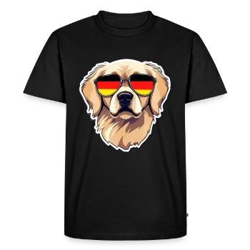 Lunettes de soleil Golden Retriever Football Allemagne - T-shirt Premium bio Homme - noir - Devant - Nico (187cm)