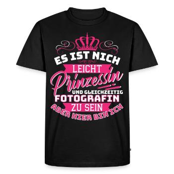 Princess & Photographer - Funny Photography - Men's Premium Organic T-Shirt - black - Front - Nico (187cm)