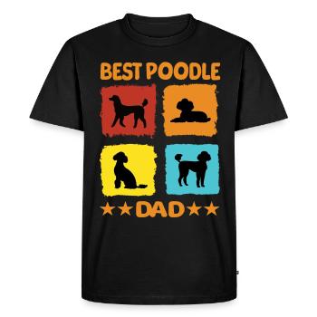 Meilleur papa caniche - T-shirt Premium bio Homme - noir - Devant - Nico (187cm)