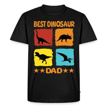 Meilleur papa dinosaure - T-shirt Premium bio Homme - noir - Devant - Nico (187cm)