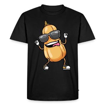 Butternut Pumpkin Dancing Vegan Vegetables - Men's Premium Organic T-Shirt - black - Front - Nico (187cm)