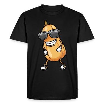 Butternut Pumpkin Dancing Vegan Vegetables - Men's Premium Organic T-Shirt - black - Front - Nico (187cm)