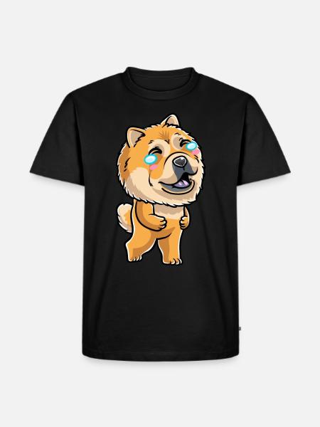 Chow-chow-hund-emoticon - Männer Premium Bio T-Shirt - Schwarz
