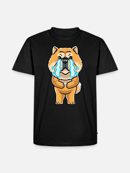 Chow-chow-hund-emoticon - Männer Premium Bio T-Shirt - Schwarz
