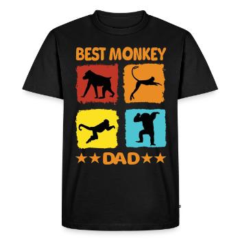 Best Monkey Dad - Men's Premium Organic T-Shirt - black - Front - Nico (187cm)