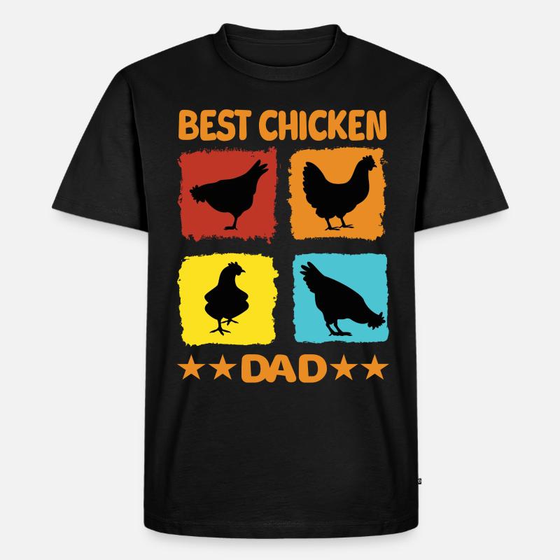 Best Chicken Dad - Männer Premium Bio T-Shirt - Schwarz