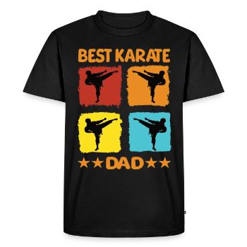 Best Karate Dad - Men's Premium Organic T-Shirt - black - Front - Nico (187cm)