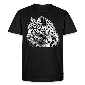 Léopard léopard - T-shirt Premium bio Homme - noir - Devant - Nico (187cm)