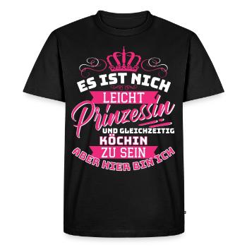 Ce n’est pas facile d’être une princesse et de cuisiner ! - T-shirt Premium bio Homme - noir - Devant - Nico (187cm)
