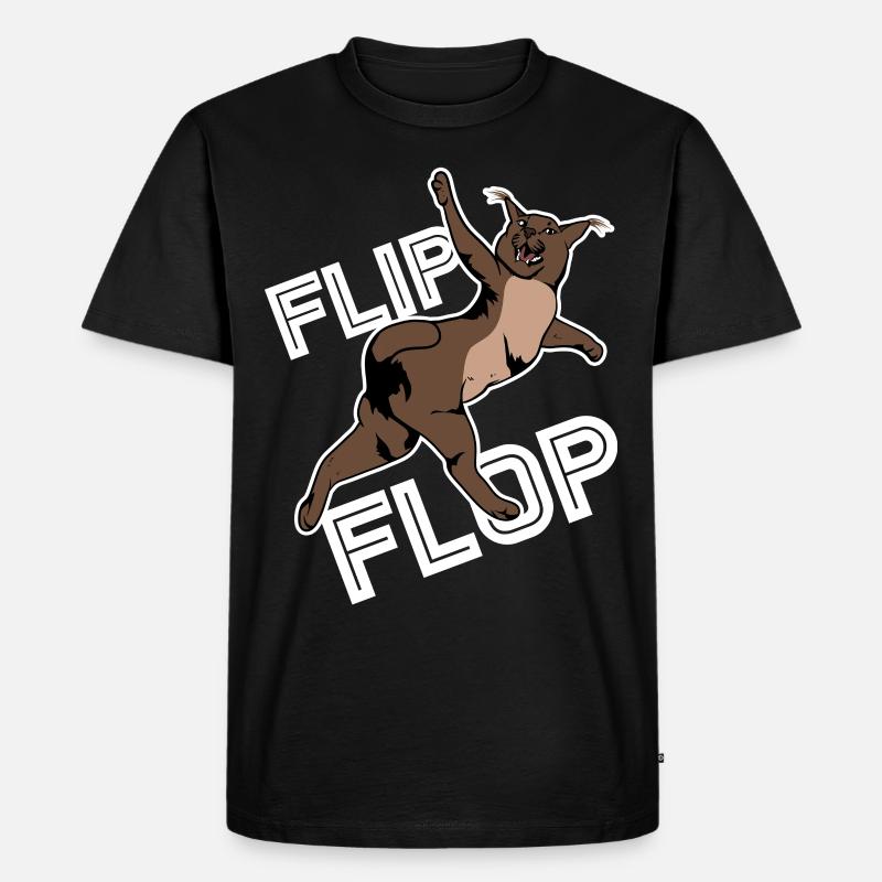 Großer Floppa Karakal Katze Meme - Männer Premium Bio T-Shirt - Schwarz