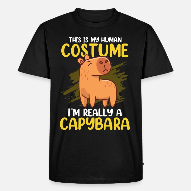 Capybara Capy - Männer Premium Bio T-Shirt - Schwarz