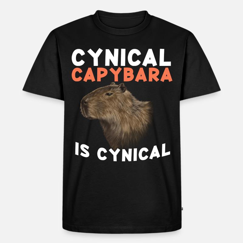 Capybara Capy - Männer Premium Bio T-Shirt - Schwarz