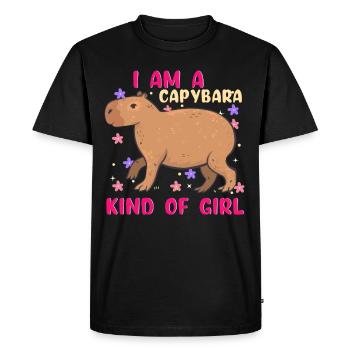 Capybara Capy - Men's Premium Organic T-Shirt - black - Front - Nico (187cm)