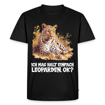Léopard léopard - T-shirt Premium bio Homme - noir - Devant - Nico (187cm)