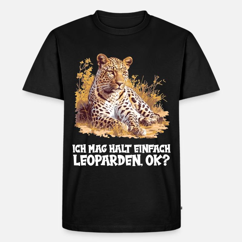 Leoparden Leopard - Männer Premium Bio T-Shirt - Schwarz