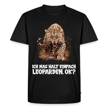 Léopard léopard - T-shirt Premium bio Homme - noir - Devant - Nico (187cm)