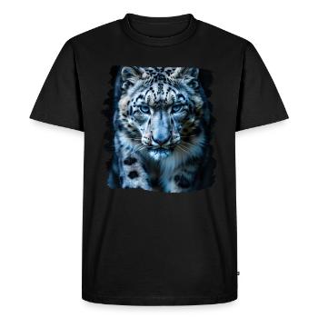 Léopard des neiges Schneeleoparden Schneeleopard - T-shirt Premium bio Homme - noir - Devant - Nico (187cm)