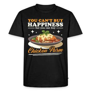 Poulet au parmesan | Cadeaux au poulet Parme - T-shirt Premium bio Homme - noir - Devant - Nico (187cm)