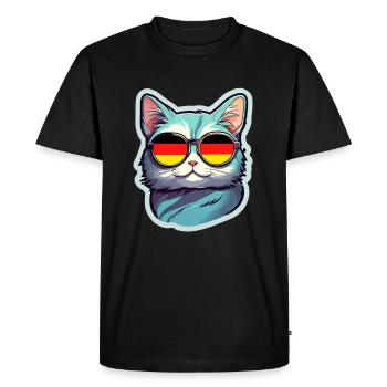 Chat - T-shirt Premium bio Homme - noir - Devant - Nico (187cm)