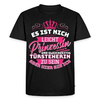 Princesse et videur - Me voilà ! Cela - T-shirt Premium bio Homme - noir - Devant - Nico (187cm)