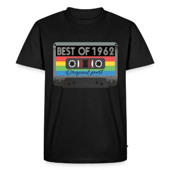 Le meilleur de 1962 Vintage Cassette Rétro Anniversaire - T-shirt Premium bio Homme - noir - Devant - Nico (187cm)