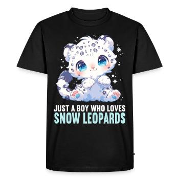 Léopard des neiges Schneeleoparden Schneeleopard - T-shirt Premium bio Homme - noir - Devant - Nico (187cm)
