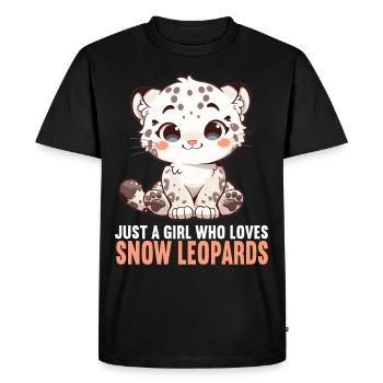 Léopard des neiges Schneeleoparden Schneeleopard - T-shirt Premium bio Homme - noir - Devant - Nico (187cm)