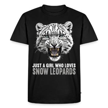 Léopard des neiges Schneeleoparden Schneeleopard - T-shirt Premium bio Homme - noir - Devant - Nico (187cm)