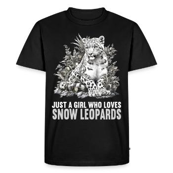 Léopard des neiges Schneeleoparden Schneeleopard - T-shirt Premium bio Homme - noir - Devant - Nico (187cm)