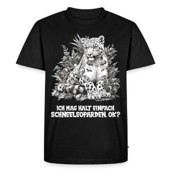 Léopard des neiges Schneeleoparden Schneeleopard - T-shirt Premium bio Homme - noir - Devant - Nico (187cm)