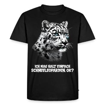 Léopard des neiges Schneeleoparden Schneeleopard - T-shirt Premium bio Homme - noir - Devant - Nico (187cm)