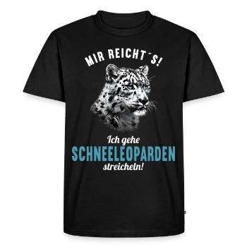 Léopard des neiges Schneeleoparden Schneeleopard - T-shirt Premium bio Homme - noir - Devant - Nico (187cm)