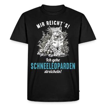 Léopard des neiges Schneeleoparden Schneeleopard - T-shirt Premium bio Homme - noir - Devant - Nico (187cm)
