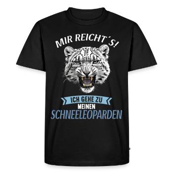 Léopard des neiges Schneeleoparden Schneeleopard - T-shirt Premium bio Homme - noir - Devant - Nico (187cm)