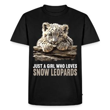 Léopard des neiges Schneeleoparden Schneeleopard - T-shirt Premium bio Homme - noir - Devant - Nico (187cm)
