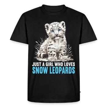 Snow Leopard Schneeleoparden Schneeleopard - Männer Premium Bio T-Shirt - Schwarz - Vorne - Nico (187cm)