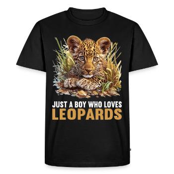 Léopard léopard - T-shirt Premium bio Homme - noir - Devant - Nico (187cm)
