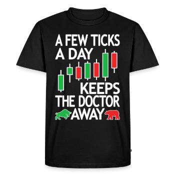 Trading à terme, Trader à terme, Day Trading - T-shirt Premium bio Homme - noir - Devant - Nico (187cm)