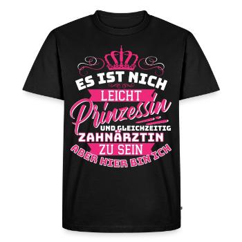 Princesse et dentiste - Collègue drôle - T-shirt Premium bio Homme - noir - Devant - Nico (187cm)
