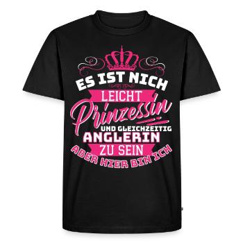 Pêcheuse et princesse - Pêcheuse drôle - T-shirt Premium bio Homme - noir - Devant - Nico (187cm)
