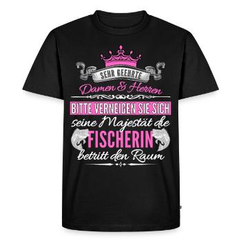 Pêcheur Pêche Pêche Pêcheuse Pêcheuse - T-shirt Premium bio Homme - noir - Devant - Nico (187cm)