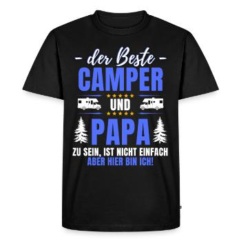 LE MEILLEUR CAMPEUR ET PAPA - Camping amusant - T-shirt Premium bio Homme - noir - Devant - Nico (187cm)