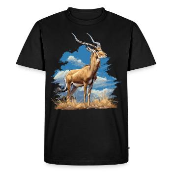 Antilope antilope antilope ouverte - T-shirt Premium bio Homme - noir - Devant - Nico (187cm)